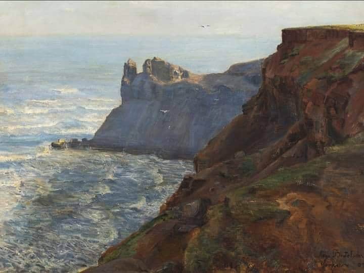 Aage Bertelsen View From A Yorkshire Coast 1909 Hand Painted Reproduction museum quality