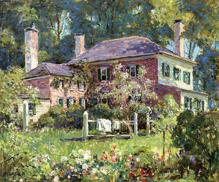Abbott Fuller Graves House And Garden June Morning Kennebunk Hand Painted Reproduction museum quality