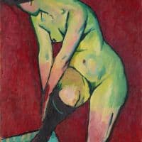 Adolf Erbsloh Nude With A Garter Belt 1909 Hand Painted Reproduction