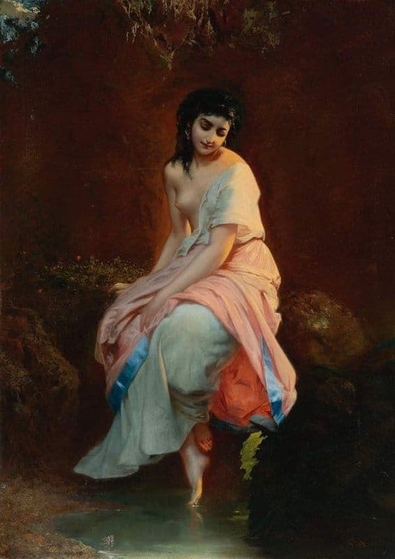 Adolphe Piot The Bather Hand Painted Reproduction museum quality