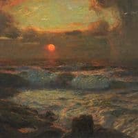 Albert Julius Olsson Sunset At Land S End Cornwall Hand Painted Reproduction