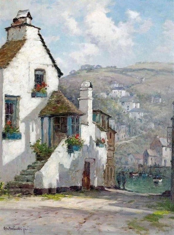 Alfred Fontville De Breanski Polperro Cornwall Hand Painted Reproduction museum quality