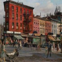 Alfred S. Mira Greenwich Village New York Hand Painted Reproduction