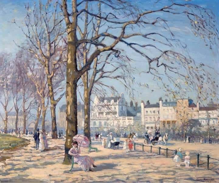 Alice Maud Fanner Spring In Hyde Park Ca.1910 Hand Painted Reproduction museum quality
