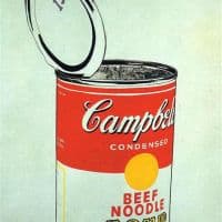 Andy Warhol Big Campbell Soup Ca 19c Beef Noodle Hand Painted Reproduction