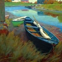 Arthur Wesley Dow Boats At Rest 1895 Hand Painted Reproduction