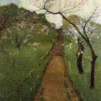 Arthur Wesley Dow Spring Landscape 1892 Hand Painted Reproduction