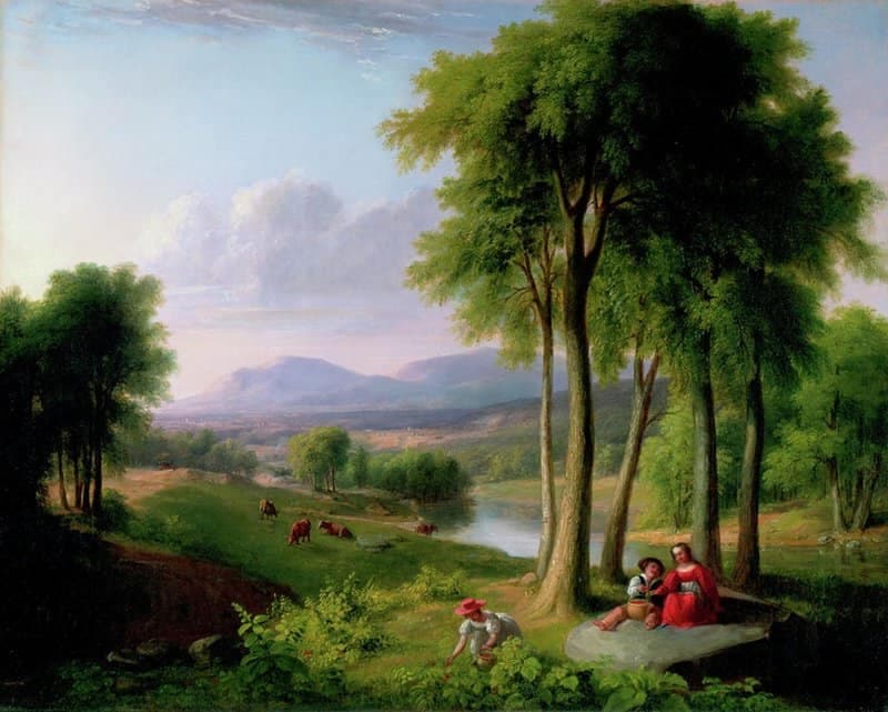 Asher Brown Durand View Near Rutland Vermont 1837 Hand Painted Reproduction museum quality