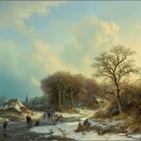 Barend Cornelis Koekkoek Winter Landscape 1839 Hand Painted Reproduction