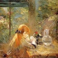 Berthe Morisot Red Haired Girl Sitting On A Veranda Hand Painted Reproduction