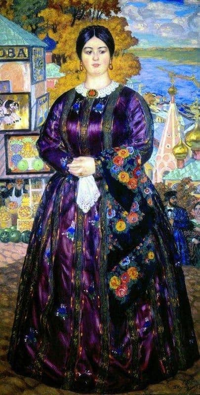 Boris Kustodiev The Merchant S Wife 1915 Hand Painted Reproduction museum quality