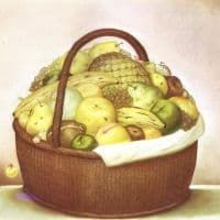 Botero Fruit Basket Hand Painted Reproduction