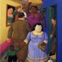 Botero La Calle Hand Painted Reproduction