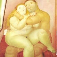 Botero Lovers 1984 Hand Painted Reproduction