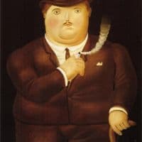 Botero Man In A Tuxedo Hand Painted Reproduction