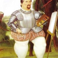 Botero Self-portrait As Spanish Conquistad Hand Painted Reproduction