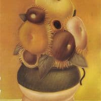 Botero Sunflowers Hand Painted Reproduction