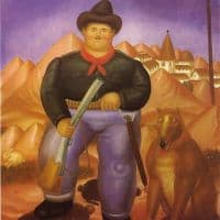 Botero The Hunter Hand Painted Reproduction
