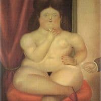 Botero Woman Sitting Hand Painted Reproduction