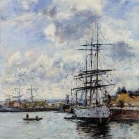Boudin Deauville Harbour - 1897 Hand Painted Reproduction