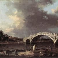 Canaletto Old Walton Bridge Over The Thames Hand Painted Reproduction