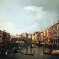 Canaletto Rialto Bridge From The South Hand Painted Reproduction