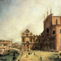 Canaletto Santi Giovanni E Paolo And The Scuola De San Marco Hand Painted Reproduction