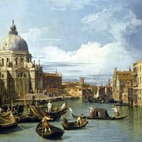 Canaletto The Grand Canal And The Church Of The Salute Hand Painted Reproduction