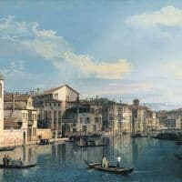 Canaletto Venice- The Grand Canal From Palazzo Flangini To The Church Of San Marcuola Hand Painted Reproduction