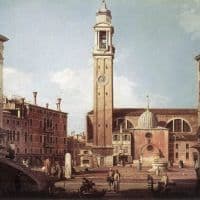 Canaletto View Of Campo Santi Apostoli Hand Painted Reproduction