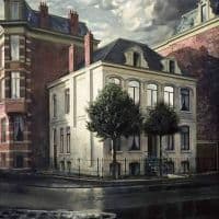 Carel Willink House With Two Holly Trees Hand Painted Reproduction