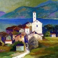 Carl Hofer Italian Landscape Agnuzzo 1936 Hand Painted Reproduction