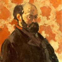 Cezanne Paul Self Portrait With Rose Background Hand Painted Reproduction