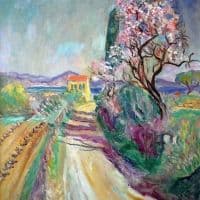 Charles Camoin The Road To Pinet Flowered Almond Hand Painted Reproduction
