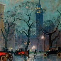 Charles Constantin Hoffbauer Madison Square 1906 Hand Painted Reproduction