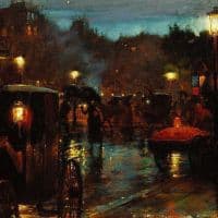 Charles Courtney Curran Paris At Night Hand Painted Reproduction