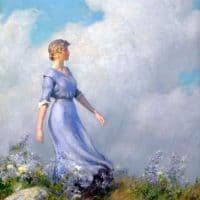 Charles Courtney Curran Windy Hilltop 1915 Hand Painted Reproduction