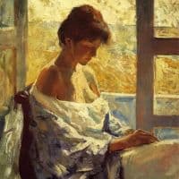 Charles Webster Hawthorne By The Window 1912 Hand Painted Reproduction