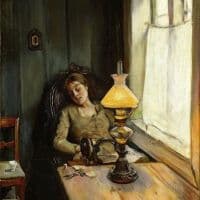 Christian Krohg Tired - 1885 Hand Painted Reproduction