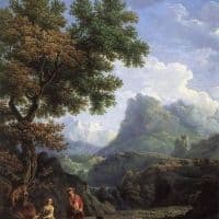 Claude Joseph Vernet Shepherd In The Alps Hand Painted Reproduction