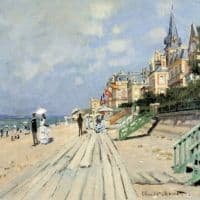 Claude Monet Beach At Trouville Hand Painted Reproduction