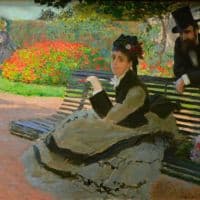 Claude Monet Camille Monet On A Garden Bench Hand Painted Reproduction