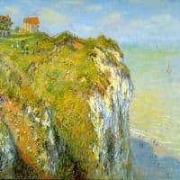 Claude Monet Cliffs Hand Painted Reproduction