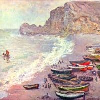 Claude Monet Etretat The Beach And La Porte D Amont Hand Painted Reproduction