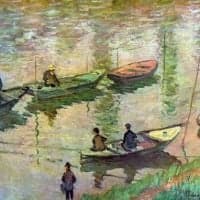 Claude Monet Fishermen On The Seine At Poissy Hand Painted Reproduction