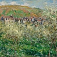 Claude Monet Flowering Plum Trees Hand Painted Reproduction