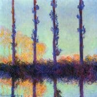 Claude Monet Four Poplars Hand Painted Reproduction