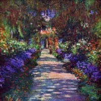 Claude Monet Garden At Giverny Hand Painted Reproduction