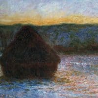 Claude Monet Haylofts Thaw Sunset Hand Painted Reproduction