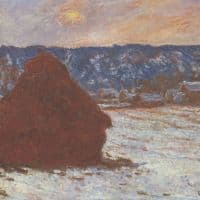 Claude Monet Haystacks Snow Covered The Sky Hand Painted Reproduction